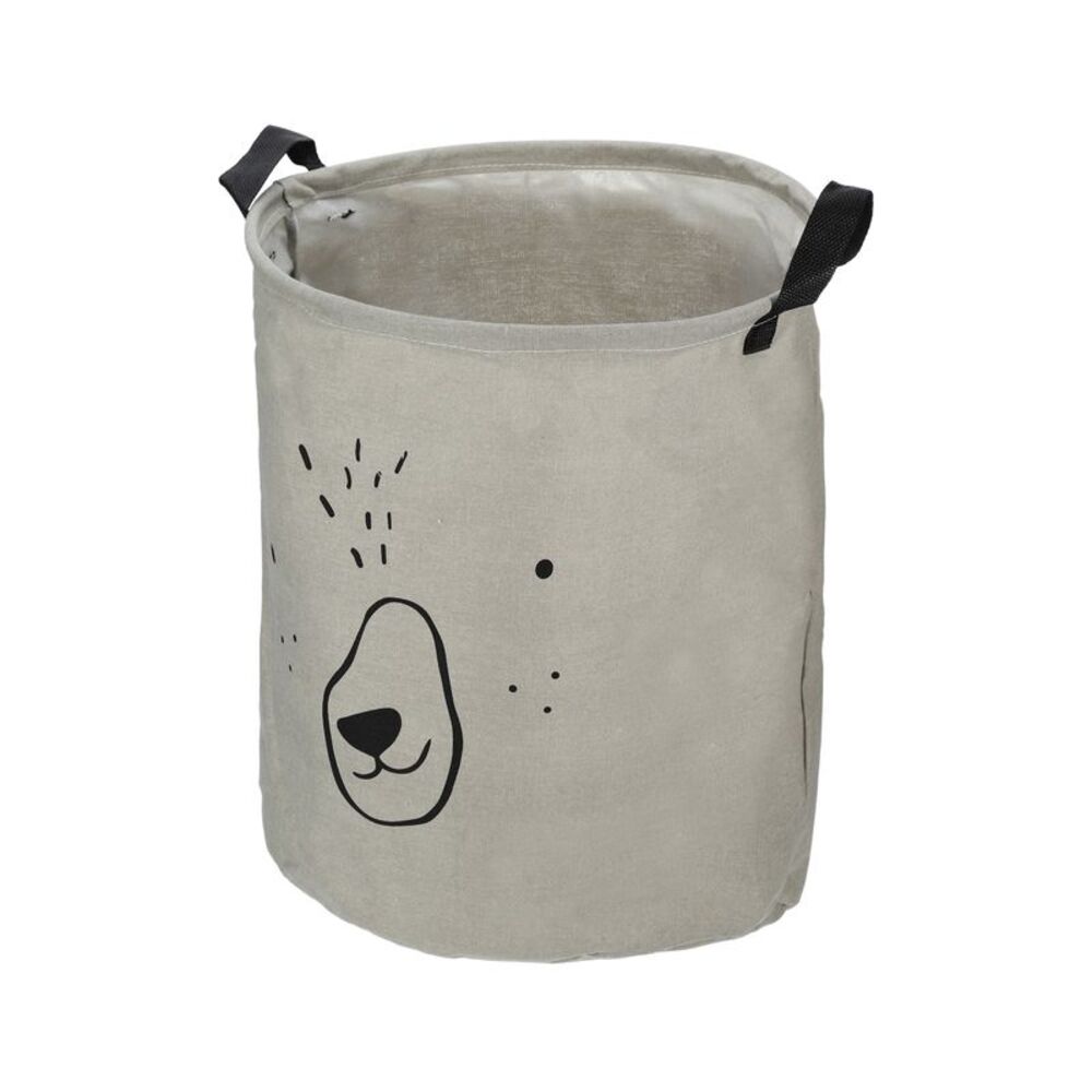 1 Pc 60L Foldable Cylindrical Laundry Basket for Laundry Room Gray